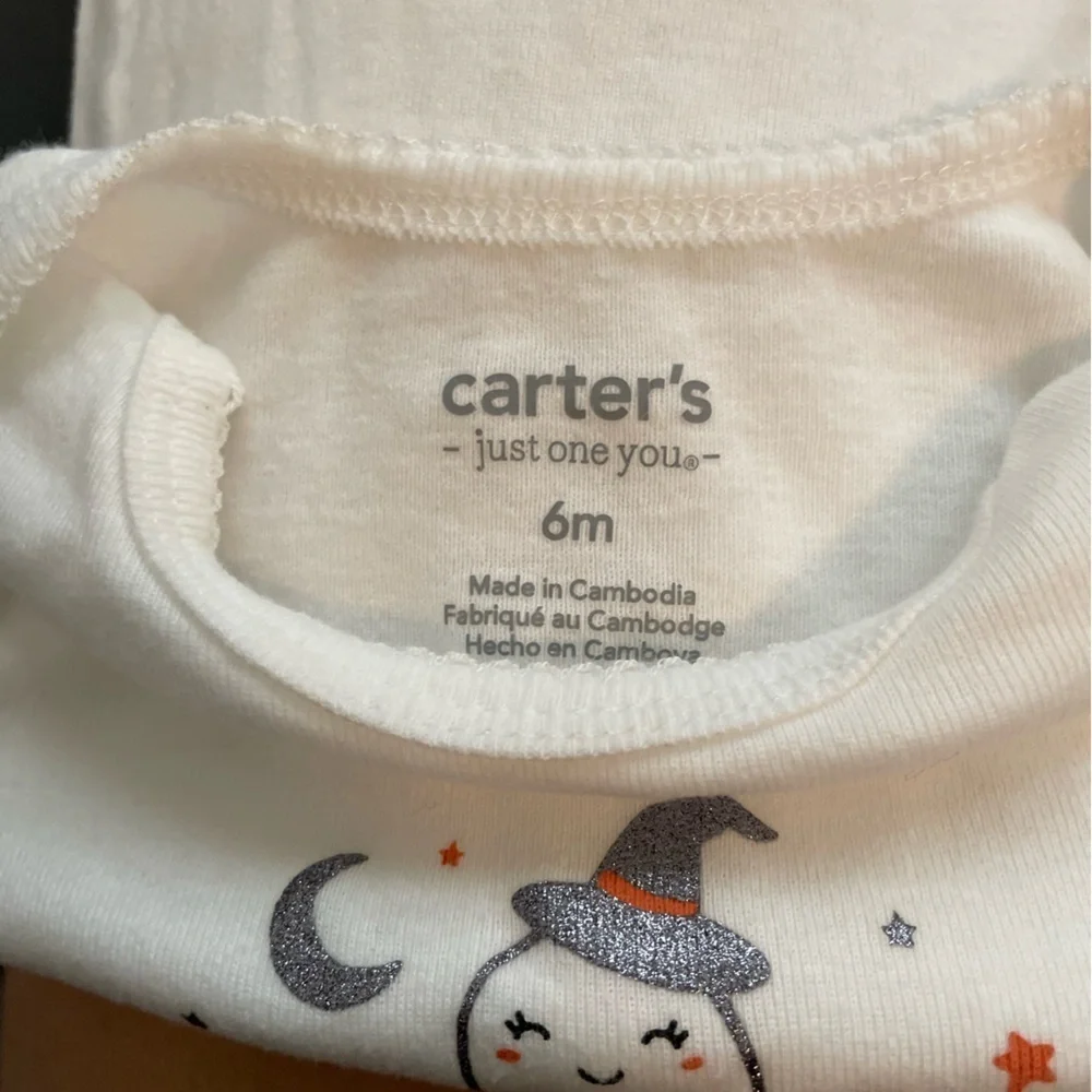 Carters Baby Girl Halloween Bodysuit and tutu Leggings Set size 6M